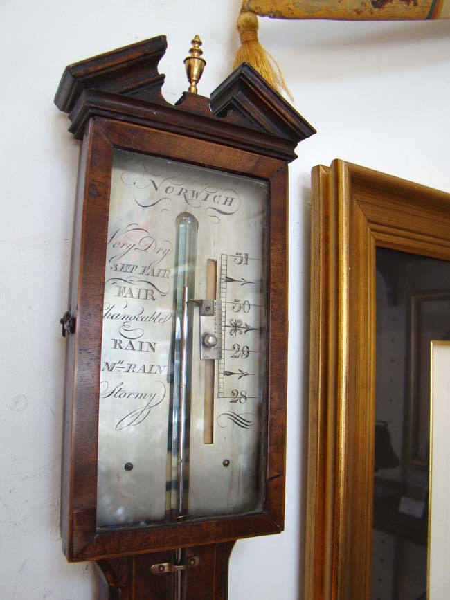 A beautiful early 19th century mahogany stick barometer by Francis Molton of Norwich, England, circa 1822-1830 — image 5